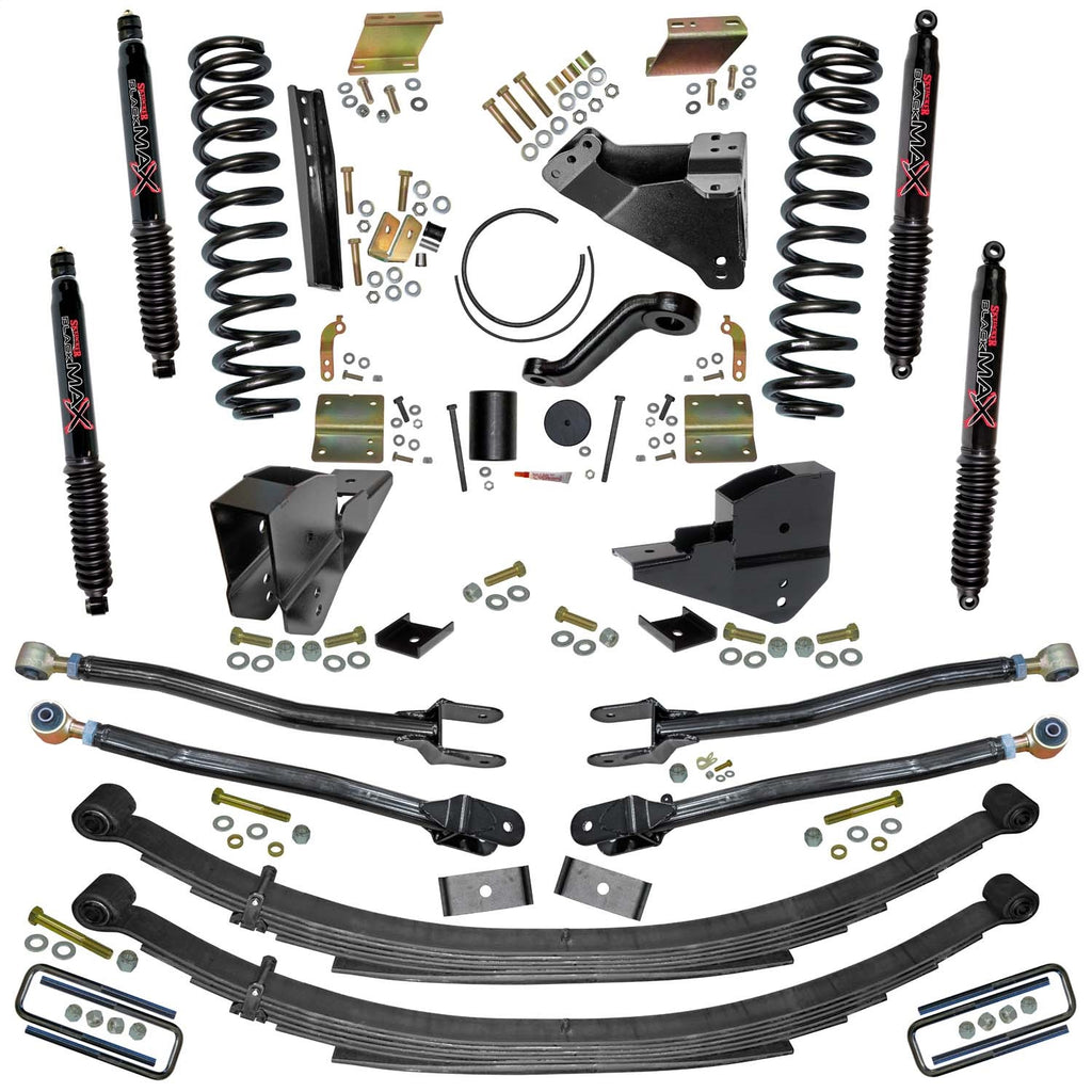 Skyjacker F236024KS-B 6 in. Lift Kit with Coils; Leafs; 4-Link Conversion and Black MAX Shocks. for Select Ford F-250 Super Duty, Ford F-350 Super Duty