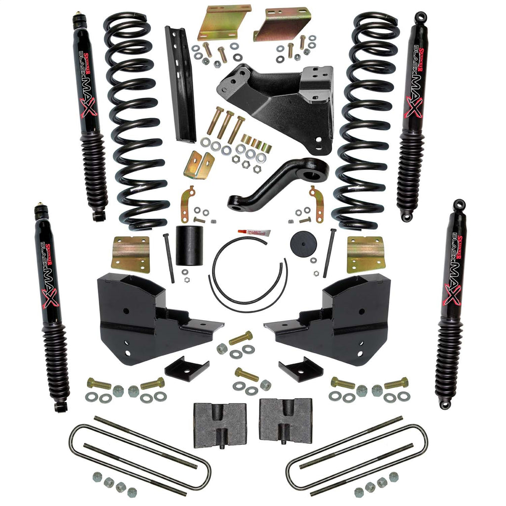 Skyjacker F23651K-B 6 in. Suspension Lift Kit with Front Coils; Rear Blocks; and Black MAX Shocks. for Select Ford F-250 Super Duty, Ford F-350 Super Duty