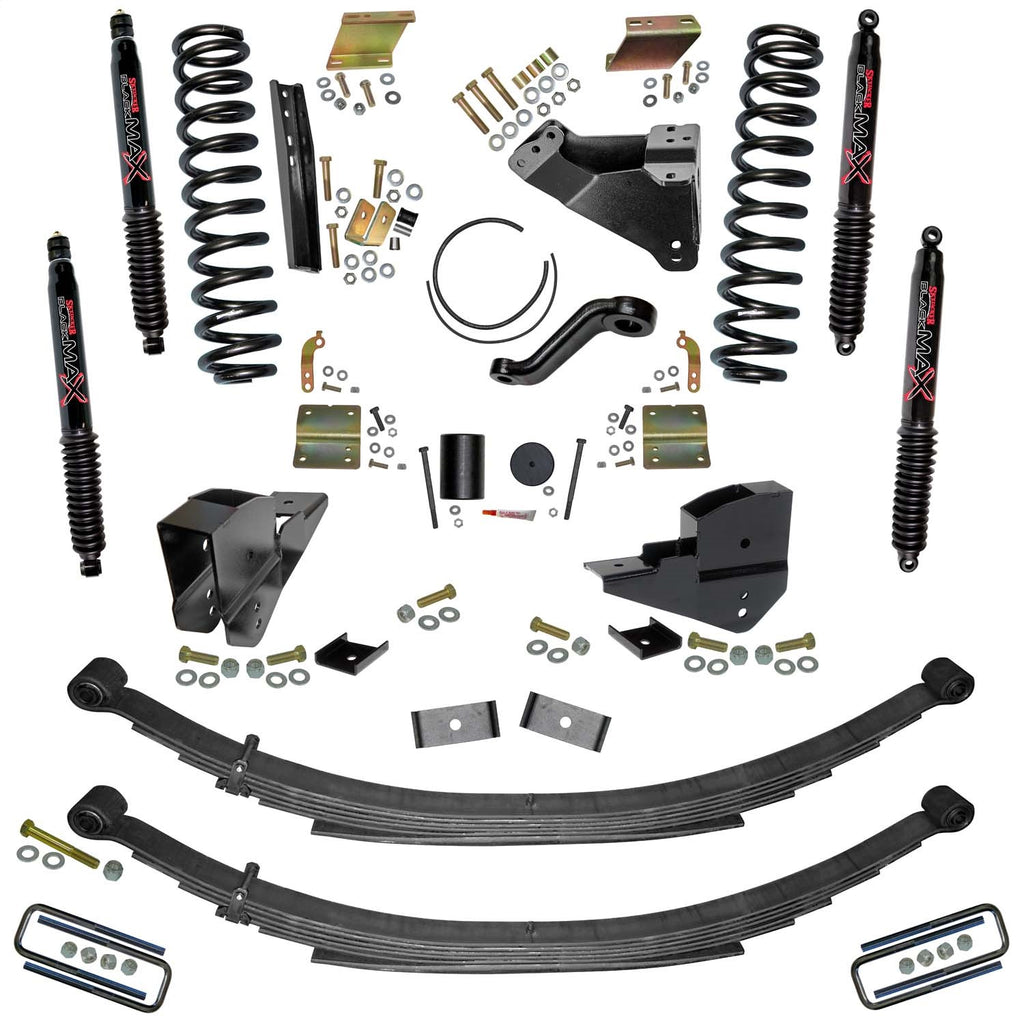 Skyjacker F23651KS-B 6 In. Lift Kit with Front Coils; Rear Leaf Springs; and Black MAX Shocks. for Select Ford F-250 Super Duty, Ford F-350 Super Duty