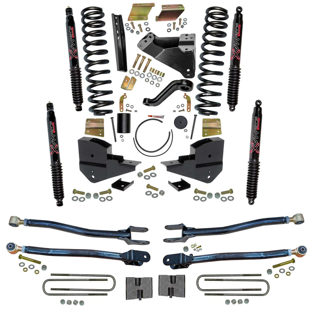 Skyjacker F236524K-B 6 in. Suspension Lift Kit with 4-Link Conversion and Black MAX Shocks. for Select Ford F-250 Super Duty, Ford F-350 Super Duty