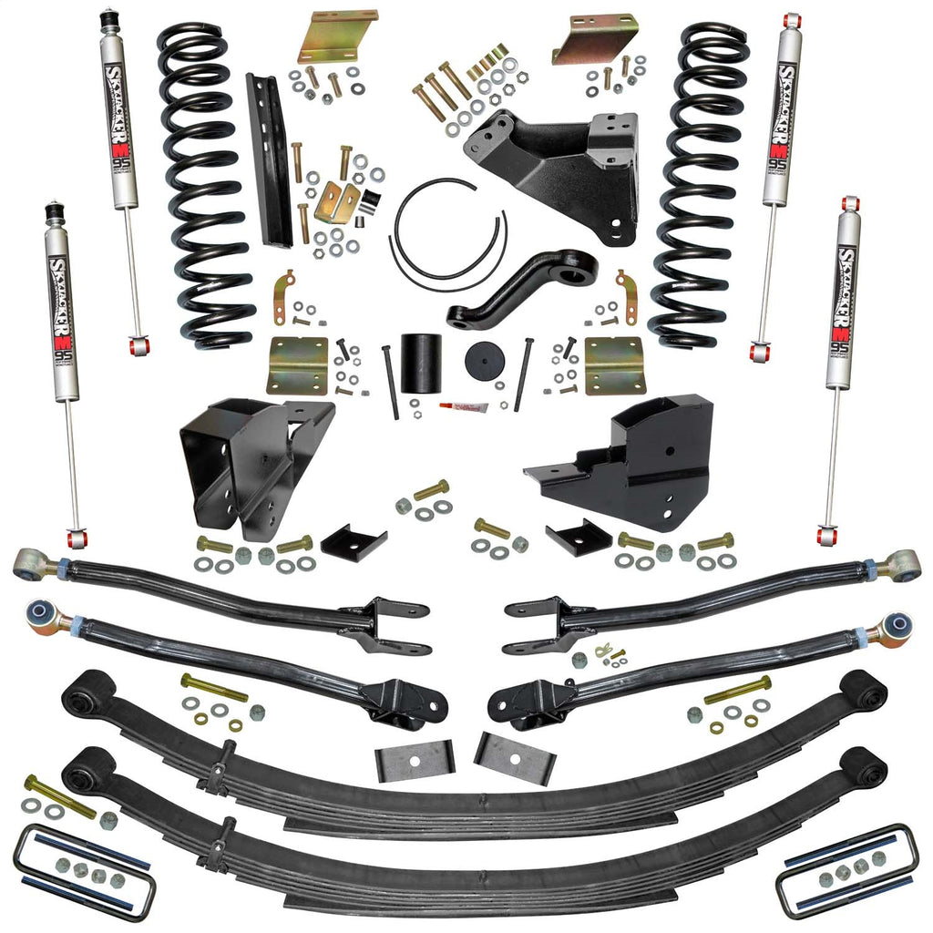 Skyjacker F236524KS-M 6 In. Lift Kit with Coils; Leafs; 4-Link Conversion and M95 Monotube Shocks. for Select Ford F-250 Super Duty, Ford F-350 Super Duty