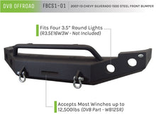 Load image into Gallery viewer, DV8 Offroad FBCS1-01 Truck Front Full Size Bumper for Select Chevrolet Silverado