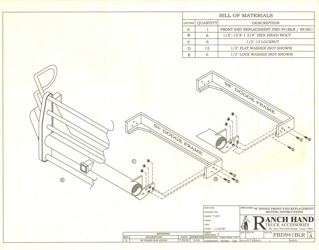 Ranch Hand BTD941BLR Legend BullNose Series Front Bumper - Truck Part Superstore