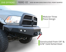 Load image into Gallery viewer, DV8 Offroad FBDR2-02 Truck Front Full Size Bumper for Select Dodge Ram 2500, Dodge Ram 3500, Ram 2500, Ram