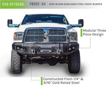 Load image into Gallery viewer, DV8 Offroad FBDR2-04 Truck Front Full Size Bumper for Select Dodge Ram 2500, Dodge Ram 3500, Ram 2500, Ram