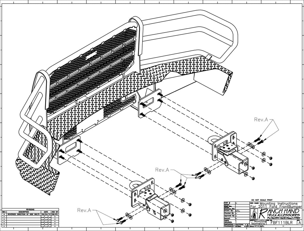 Ranch Hand FBF115BLR Sport Series Winch Ready Front Bumper for Select Ford F-250 Super Duty, Ford F-350 Super Duty, Ford F-450 Super Duty, Ford F-550 Super Duty