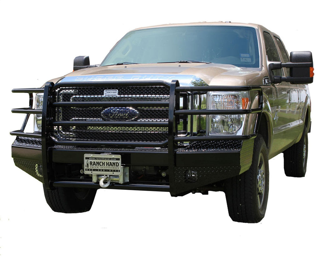 Ranch Hand FBF115BLR Sport Series Winch Ready Front Bumper for Select Ford F-250 Super Duty, Ford F-350 Super Duty, Ford F-450 Super Duty, Ford F-550 Super Duty