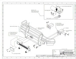 Ranch Hand FBF991BLR Legend Series Front Bumper for Select Ford Excursion, Ford F-250 Super Duty, Ford F-350 Super Duty, Ford F-450 Super Duty, Ford F-550 Super Duty