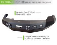 Load image into Gallery viewer, DV8 Offroad FBFF1-06 Truck Front Full Size Bumper for Select Ford F-150