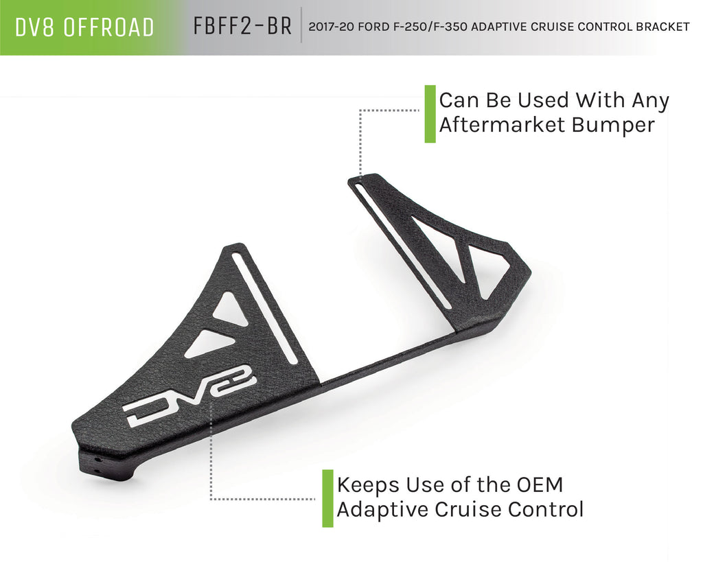 DV8 Offroad FBFF2-BR Adaptive Cruise Control Bracket for Select Ford F-250 Super Duty, Ford F-350 Super Duty