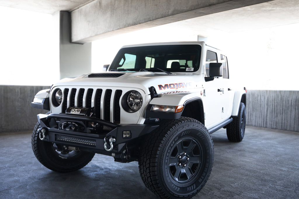 DV8 Offroad FBJL-07 Jeep Wrangler JL & Gladiator JT FS-7 Mid-Width Winch Front Bumper