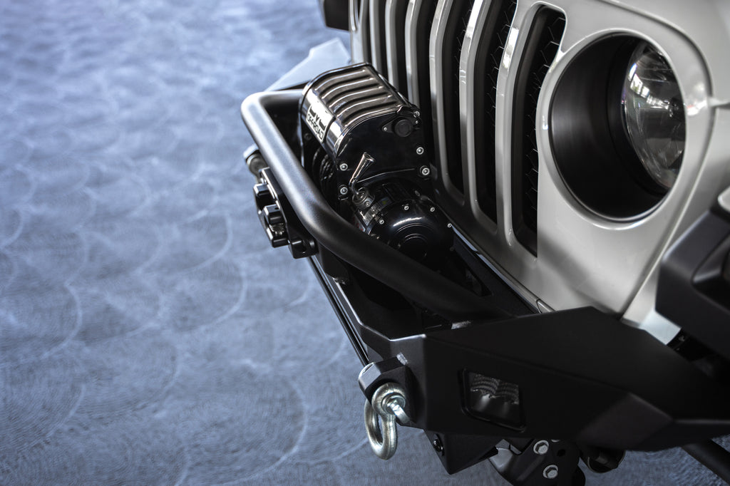 DV8 Offroad FBJL-07 Jeep Wrangler JL & Gladiator JT FS-7 Mid-Width Winch Front Bumper