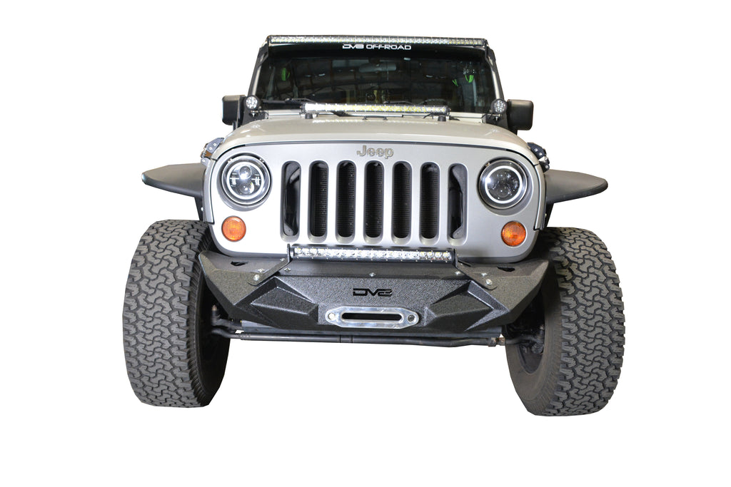DV8 Offroad FBSHTB-24 Jeep Stubby Front Bumper FS-24 for Select Jeep Gladiator, Jeep Wrangler, Jeep Wrangler JK