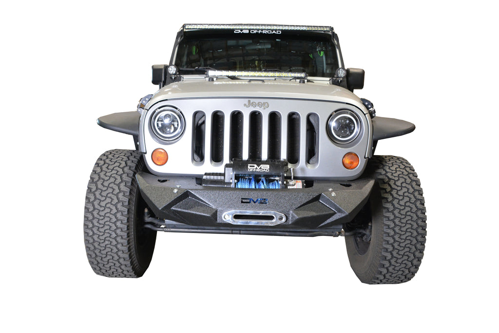 DV8 Offroad FBSHTB-24 Jeep Stubby Front Bumper FS-24 for Select Jeep Gladiator, Jeep Wrangler, Jeep Wrangler JK