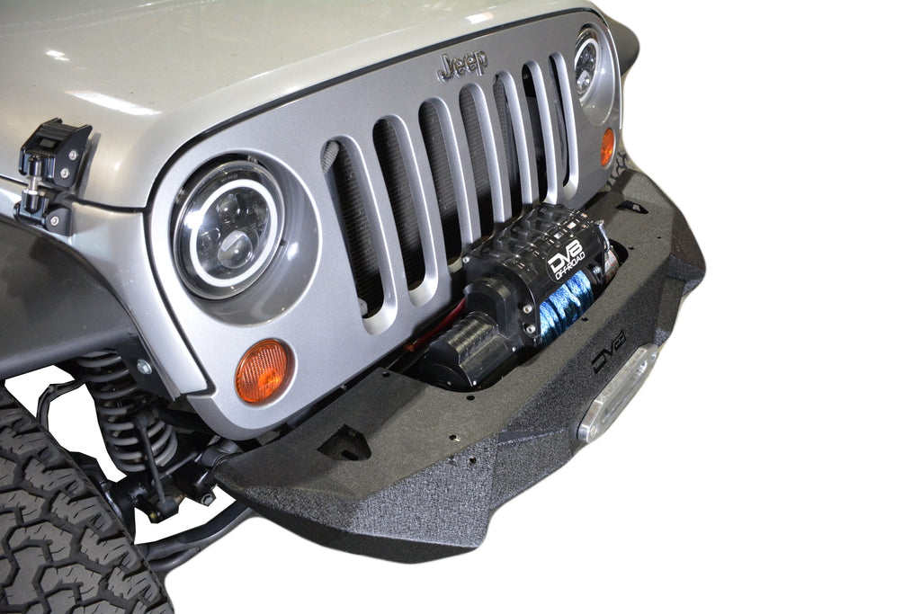 DV8 Offroad FBSHTB-24 Jeep Stubby Front Bumper FS-24 for Select Jeep Gladiator, Jeep Wrangler, Jeep Wrangler JK