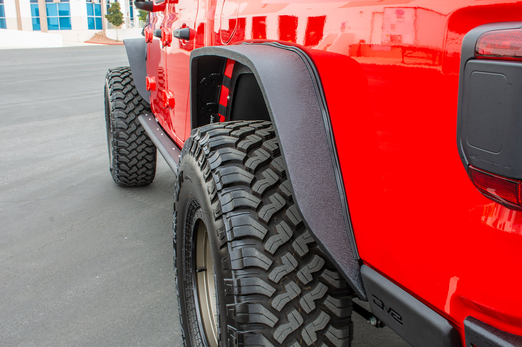 DV8 Offroad FDGL-01 Fender Flares; Slim; Front & Rear for Select Jeep Gladiator
