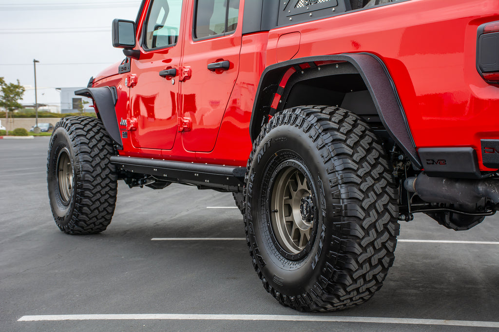 DV8 Offroad FDGL-01 Fender Flares; Slim; Front & Rear for Select Jeep Gladiator