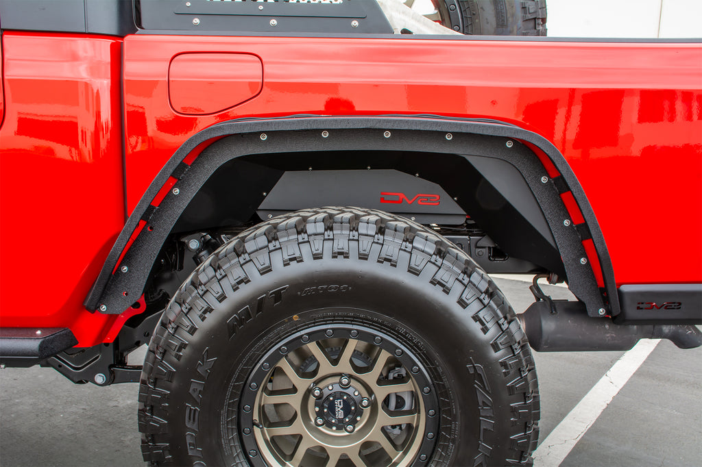 DV8 Offroad FDGL-01 Fender Flares; Slim; Front & Rear for Select Jeep Gladiator