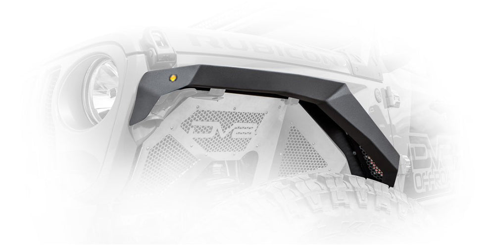 DV8 Offroad FDGL-02 Fender Flares; Armor; Front & Rear for Select Jeep Gladiator