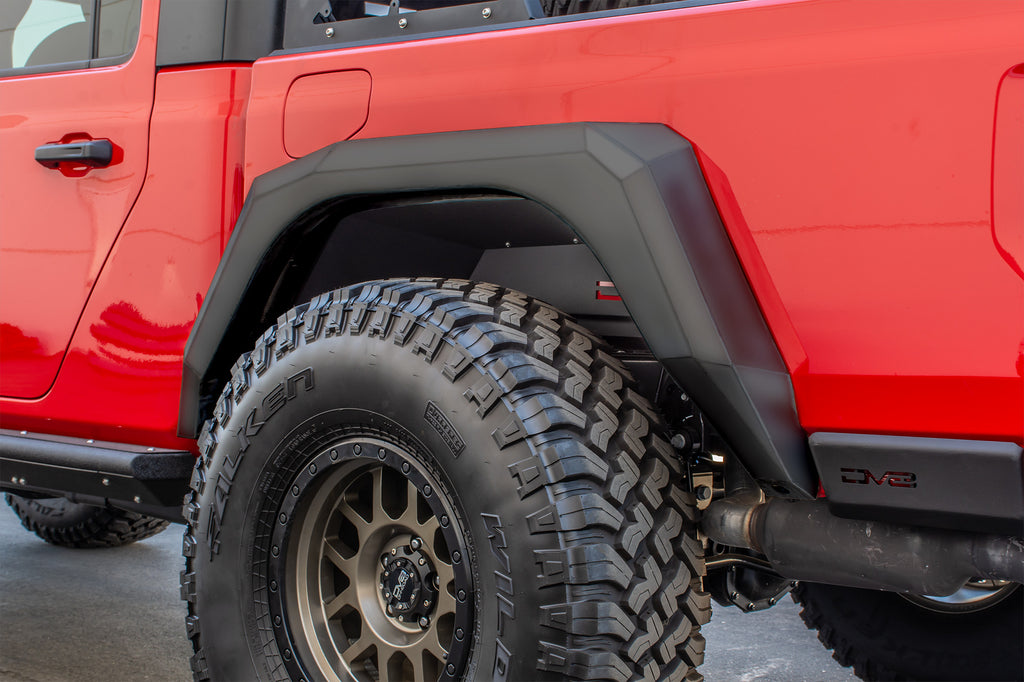 DV8 Offroad FDGL-02 Fender Flares; Armor; Front & Rear for Select Jeep Gladiator