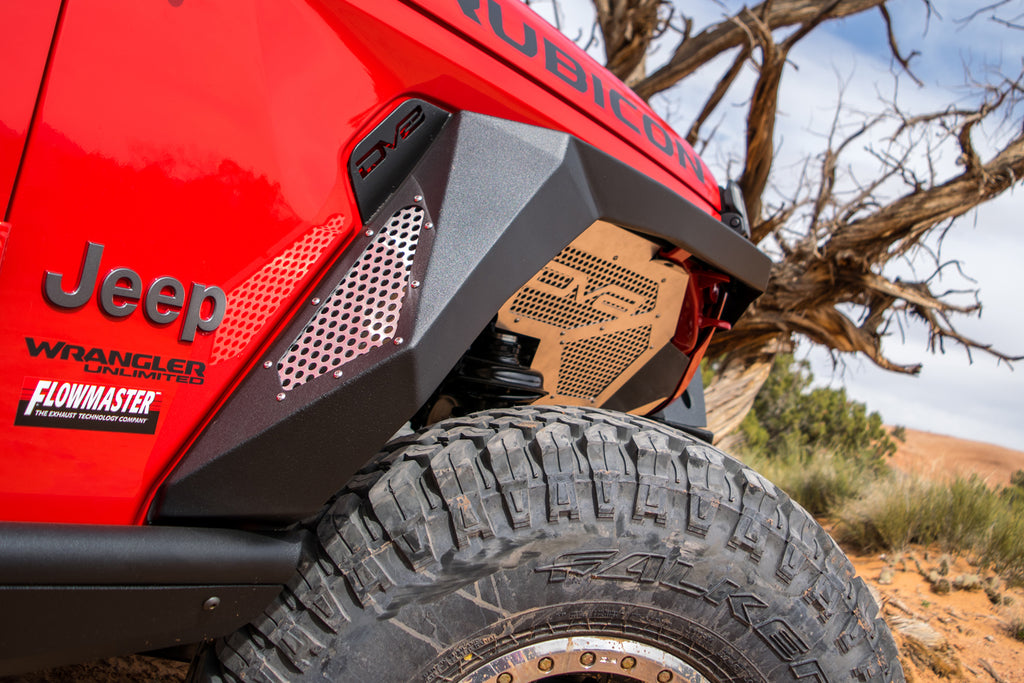 DV8 Offroad FDGL-02 Fender Flares; Armor; Front & Rear for Select Jeep Gladiator