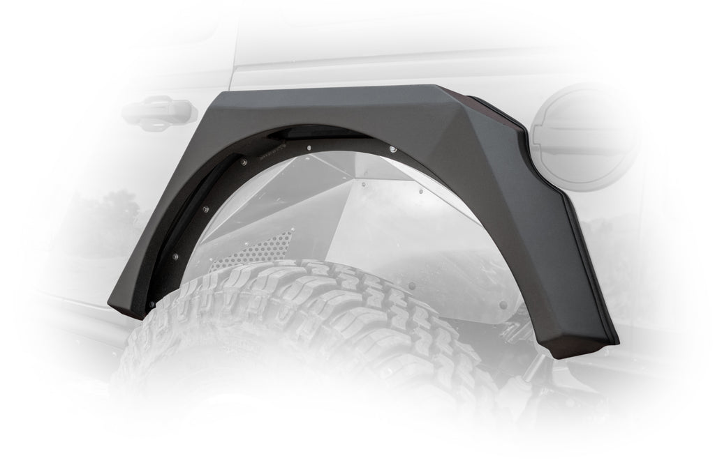 DV8 Offroad FDJL-01 Fender Flares; Armor; Front & Rear for Select Jeep Wrangler