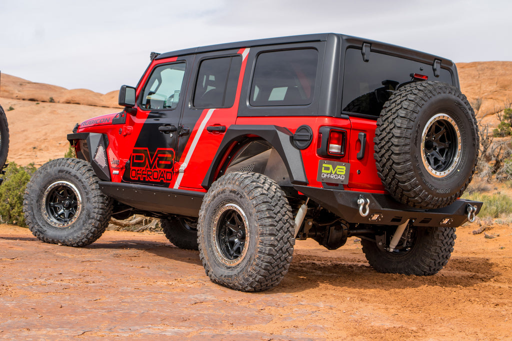 DV8 Offroad FDJL-01 Fender Flares; Armor; Front & Rear for Select Jeep Wrangler