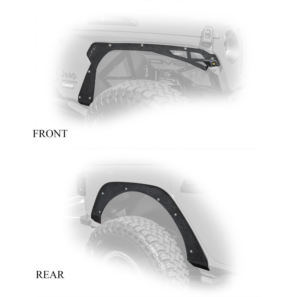 DV8 Offroad FDJL-03 Fender Flares; Delete; Front & Rear for Select Jeep Wrangler