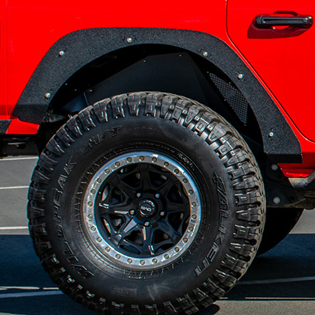 DV8 Offroad FDJL-03 Fender Flares; Delete; Front & Rear for Select Jeep Wrangler