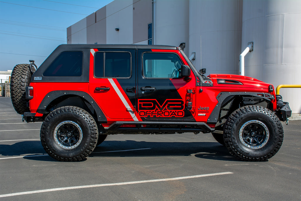 DV8 Offroad FDJL-03 Fender Flares; Delete; Front & Rear for Select Jeep Wrangler