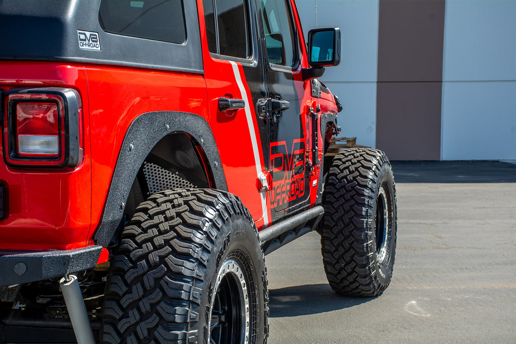 DV8 Offroad FDJL-03 Fender Flares; Delete; Front & Rear for Select Jeep Wrangler