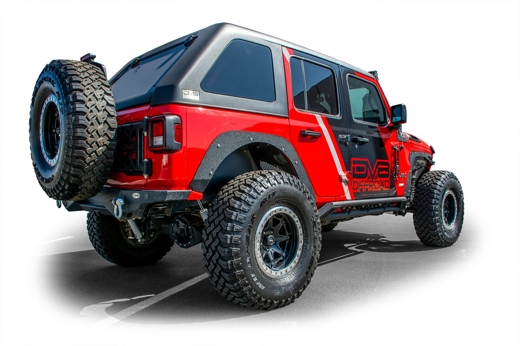 DV8 Offroad FDJL-03 Fender Flares; Delete; Front & Rear for Select Jeep Wrangler