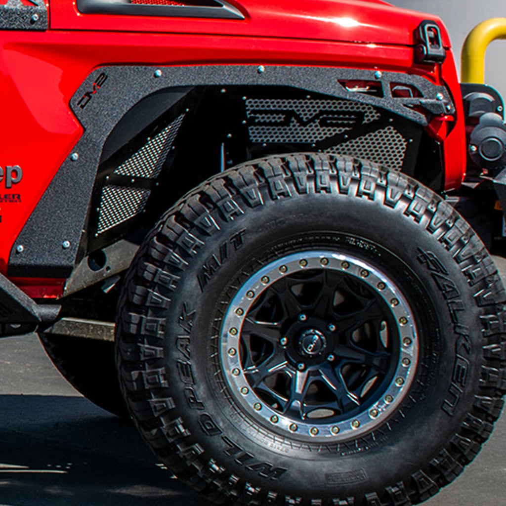 DV8 Offroad FDJL-03 Fender Flares; Delete; Front & Rear for Select Jeep Wrangler