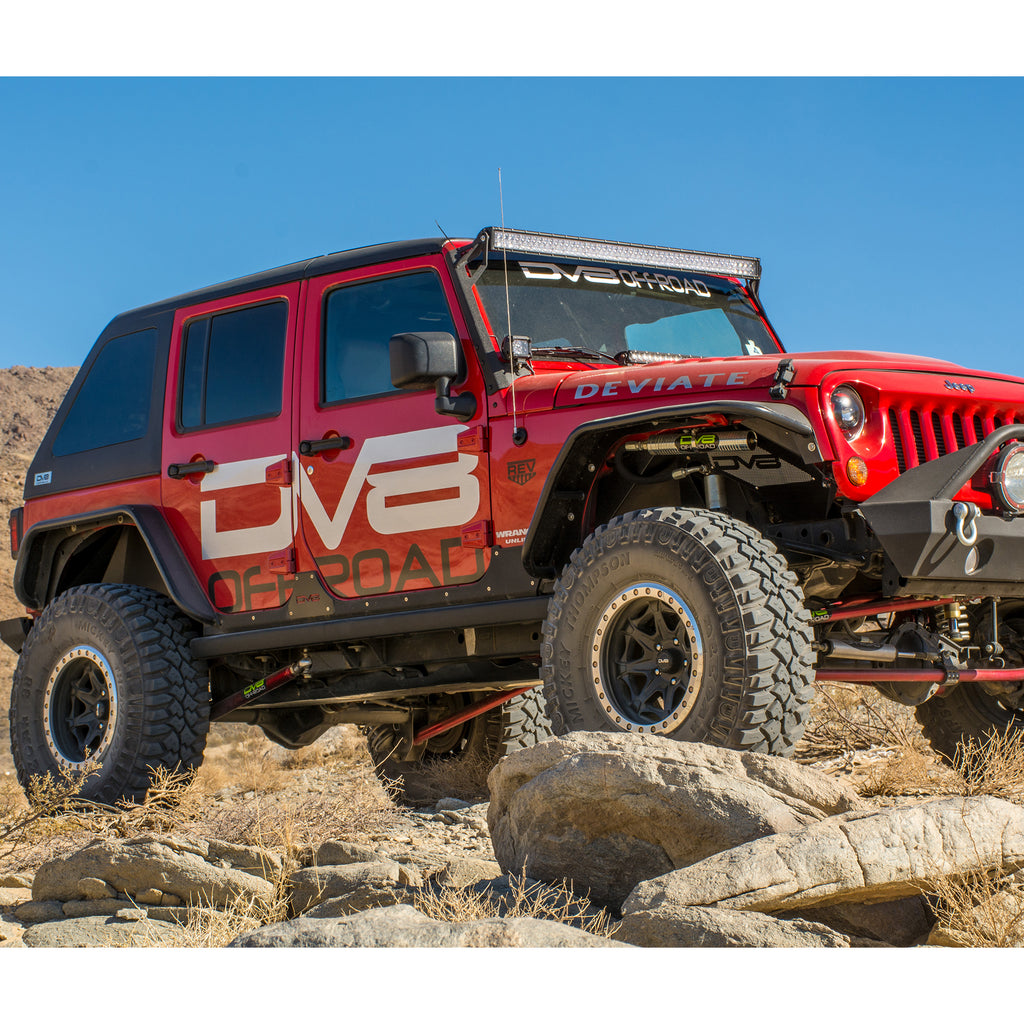 DV8 Offroad FENDB-02 Fender Flares; Wide; Front & Rear for Select Jeep Wrangler, Jeep Wrangler JK