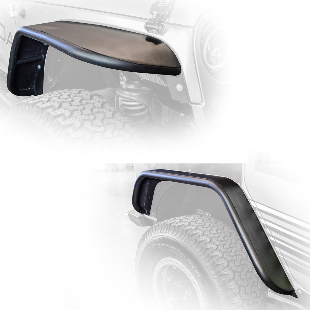 DV8 Offroad FENDB-02 Fender Flares; Wide; Front & Rear for Select Jeep Wrangler, Jeep Wrangler JK
