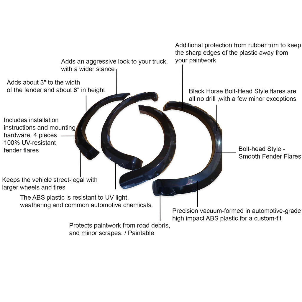 Black Horse Off Road FF-FOF121SM Fender Flares for Select Ford F-150