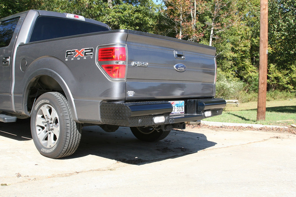 Fab Fours FF09-T1750-1 Black Steel Ranch Rear Bumper for Select Ford F-150