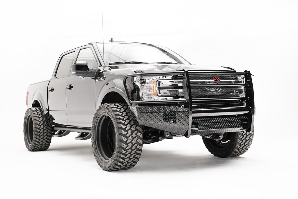Fab Fours FF18-K4560-1 Black Steel Front Bumper for Select Ford F-150