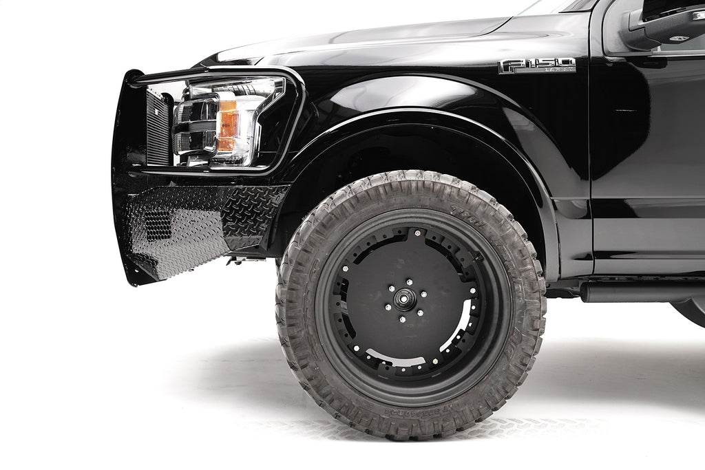 Fab Fours FF18-K4560-1 Black Steel Front Bumper for Select Ford F-150