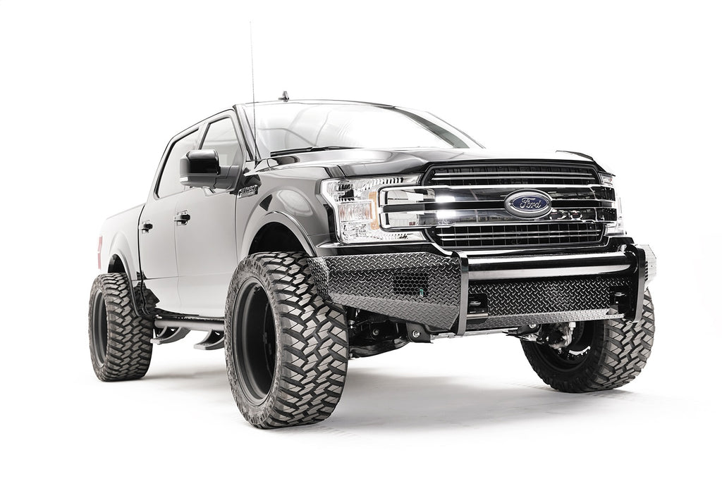 Fab Fours FF18-K4561-1 Black Steel Front Bumper for Select Ford F-150