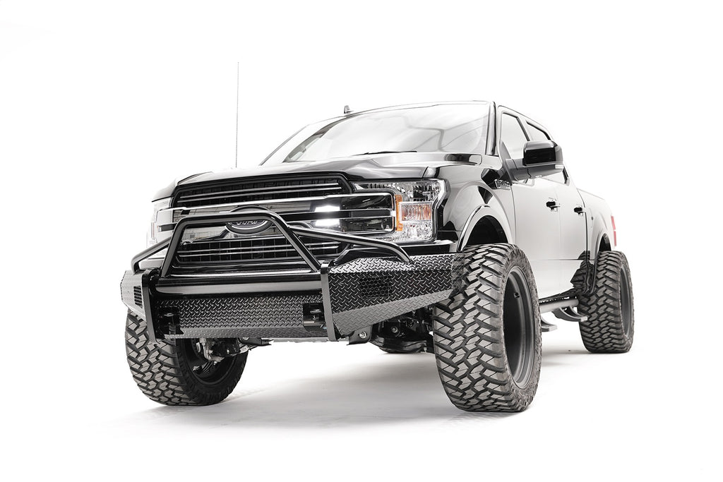 Fab Fours FF18-K4562-1 Black Steel Front Bumper for Select Ford F-150