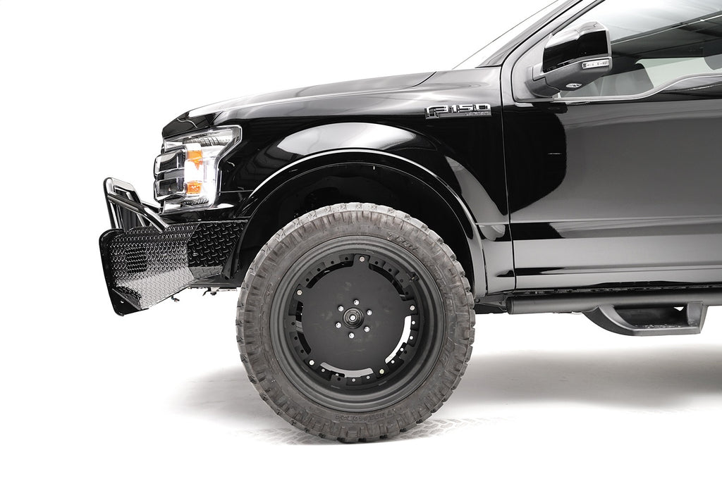 Fab Fours FF18-K4562-1 Black Steel Front Bumper for Select Ford F-150