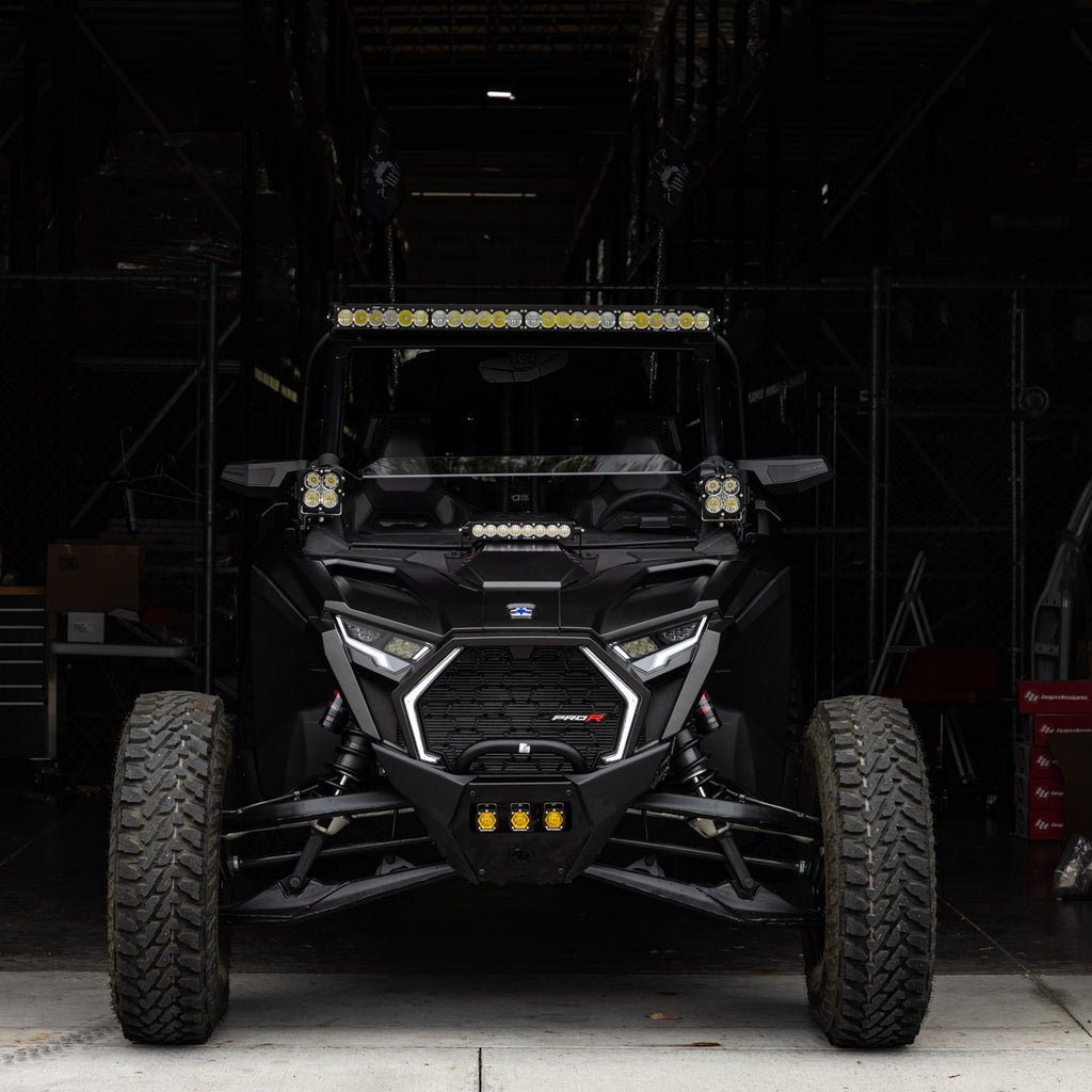 Baja Designs 44-8299 S8 10" Light Bar Hood Mount Kit for Select Polaris RZR PRO XP 4 Premium, Polaris RZR PRO XP 4 Sport, Polaris RZR PRO XP 4 Ultimate, Polaris RZR PRO XP Premium, Polaris RZR PRO XP Sport, Polaris RZR PRO XP Ultimate, Polaris RZR Pro R