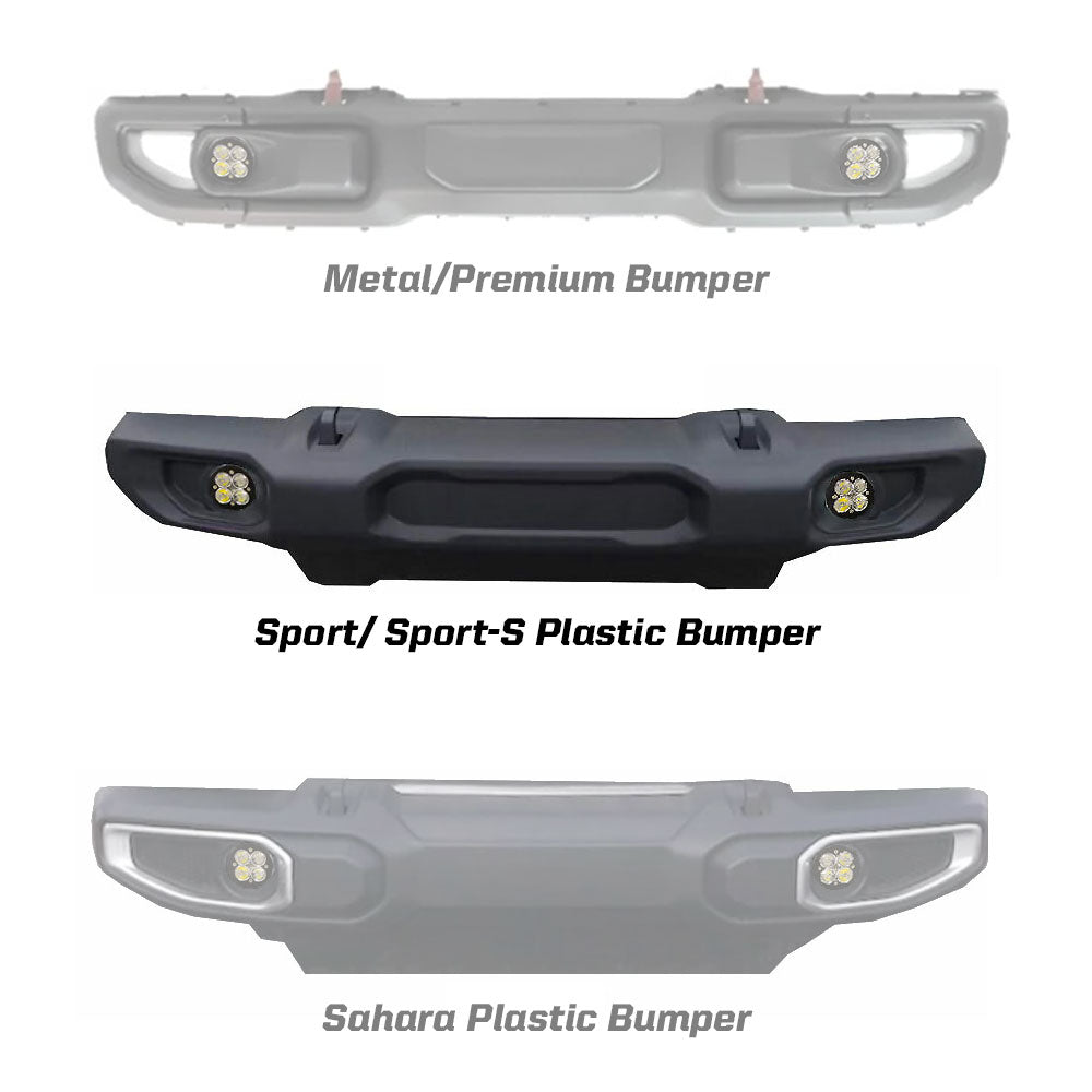 Baja Designs 447066 Squadron-R Sport Fog Pocket Light Kit for Select Jeep Gladiator, Jeep Wrangler