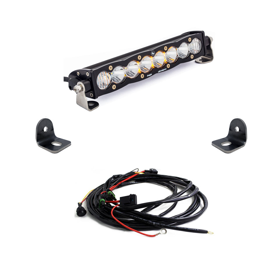 Baja Designs 447072 S8 10 Inch Hood Mount Light Bar Kit for Select Polaris RZR Turbo S, Polaris RZR Turbo S Lifted Lime LE, Polaris RZR Turbo S Velocity, Polaris RZR Turbo S4, Polaris RZR Turbo S4 Lifted Lime LE, Polaris RZR Turbo S4 Velocity, Polaris