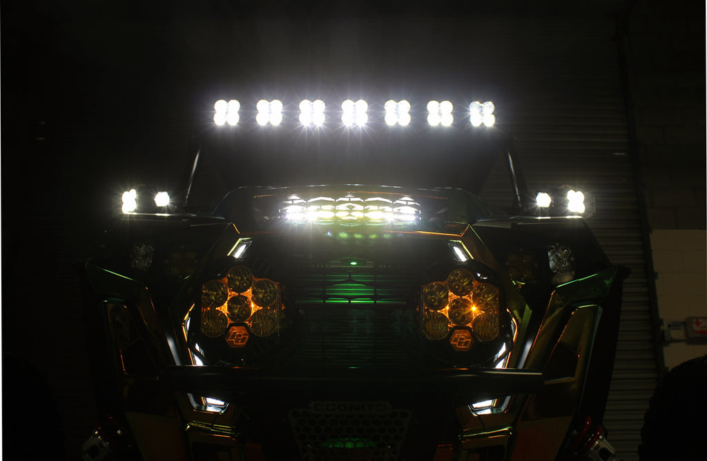 Baja Designs 447072 S8 10 Inch Hood Mount Light Bar Kit for Select Polaris RZR Turbo S, Polaris RZR Turbo S Lifted Lime LE, Polaris RZR Turbo S Velocity, Polaris RZR Turbo S4, Polaris RZR Turbo S4 Lifted Lime LE, Polaris RZR Turbo S4 Velocity, Polaris