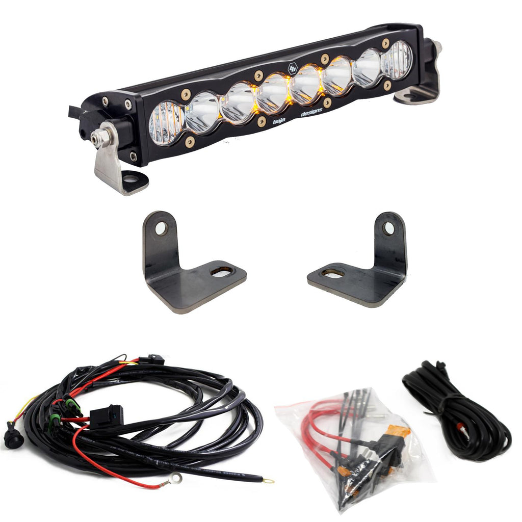Baja Designs 447073 S8 10 Inch Hood Mount Light Bar Kit for Select Polaris RZR XP 4 Turbo EPS, Polaris RZR XP 4 Turbo EPS DYNAMIX Edition, Polaris RZR XP 4 Turbo EPS Fox Edition, Polaris RZR XP Turbo EPS, Polaris RZR XP Turbo EPS DYNAMIX Edition, Polaris