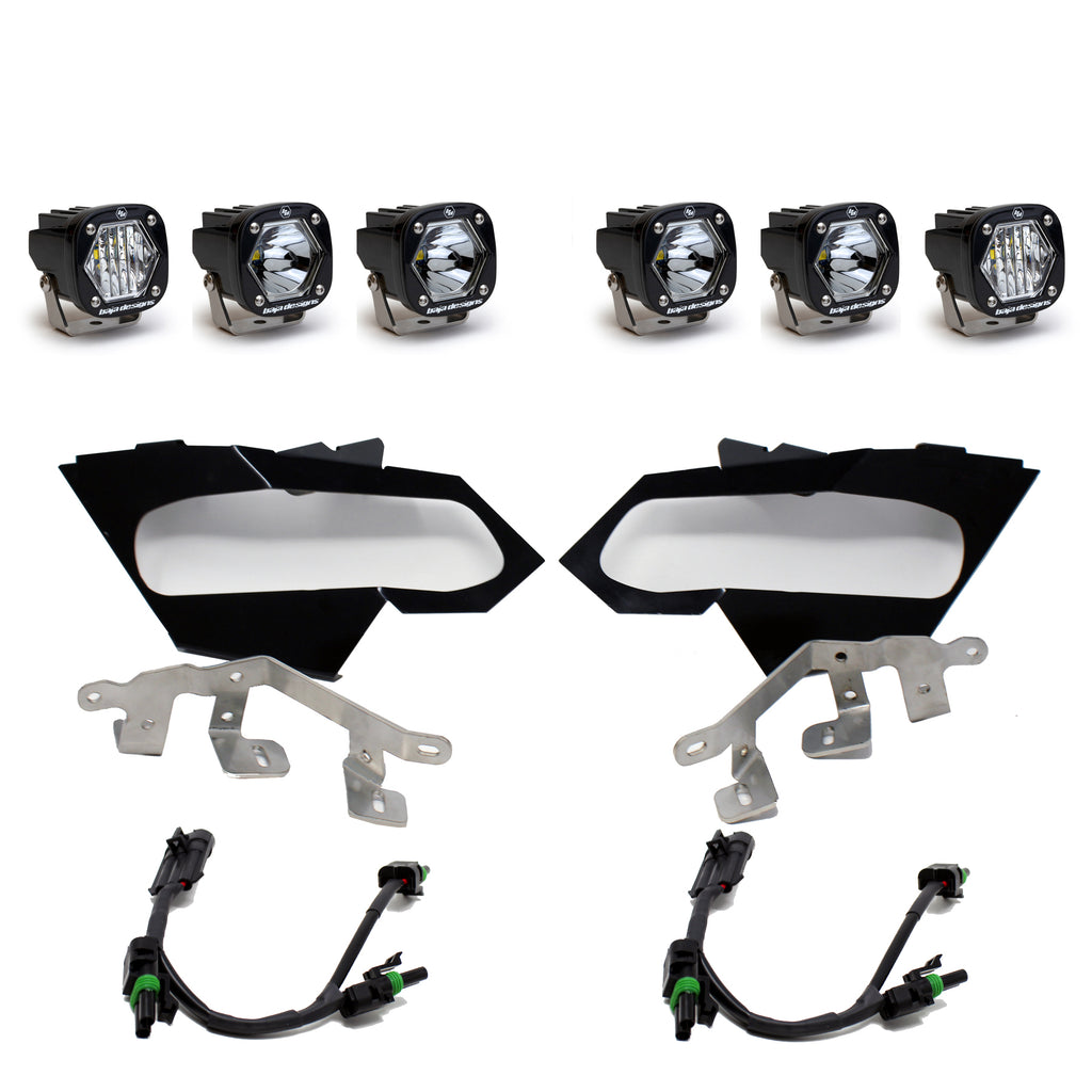 Baja Designs 447074 S1 Triple LED Headlight Kit for Select Can-Am Maverick X3 900 HO, Can-Am Maverick X3 DS Turbo, Can-Am Maverick X3 DS Turbo R, Can-Am Maverick X3 DS Turbo RR, Can-Am Maverick X3 Max DS Turbo, Can-Am Maverick X3 Max DS Turbo R, Can-Am