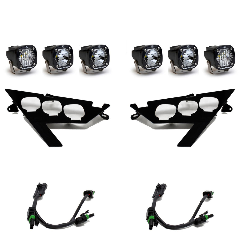 Baja Designs 447156 S1 Triple LED Headlight Kit for Select Polaris RZR PRO XP, Polaris RZR PRO XP 4, Polaris RZR PRO XP 4 Orange Madness LE, Polaris RZR PRO XP 4 Premium, Polaris RZR PRO XP 4 Sport, Polaris RZR PRO XP 4 Ultimate, Polaris RZR PRO XP