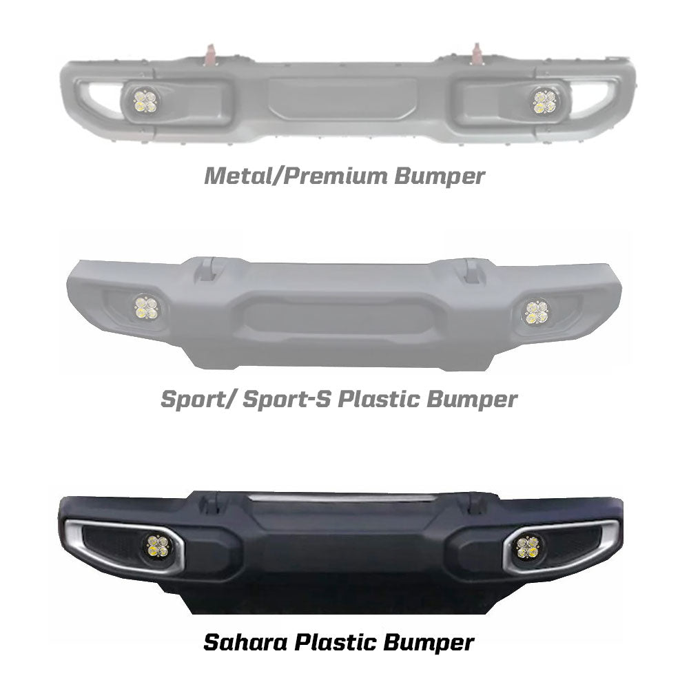 Baja Designs 447635 Squadron-R SAE Fog Pocket Light Kit for Select Jeep Gladiator, Jeep Wrangler
